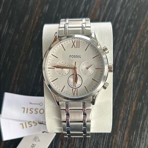 Men’s Fossil Silver and Cream Watch